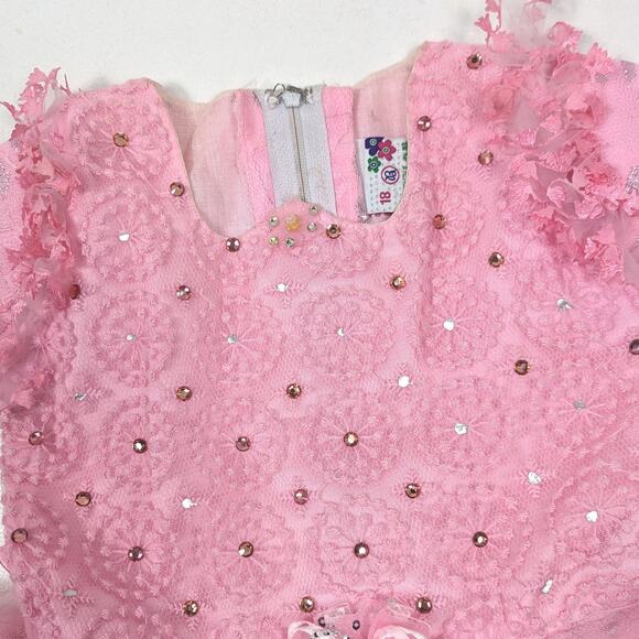 Dress Girls Size 18m Pink Party Sequin Twirly - Picture 2 of 6